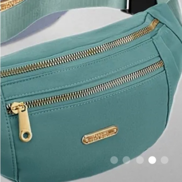 Women's Fanny Pack Fabric , Crossbody Waist Bag Green - Picture 3 of 8